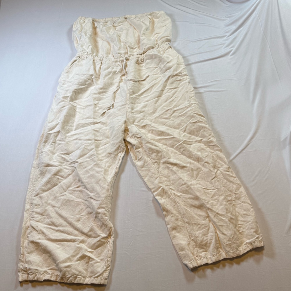Express Cream Drawstring Cotton Kids Pants